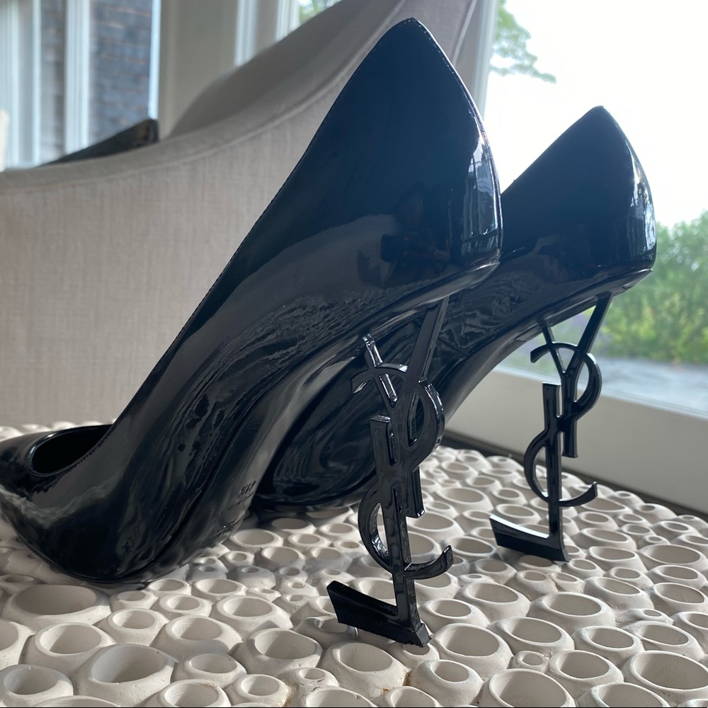 YSL Black Opyum Pumps Heels 41.5 European/10.5 US